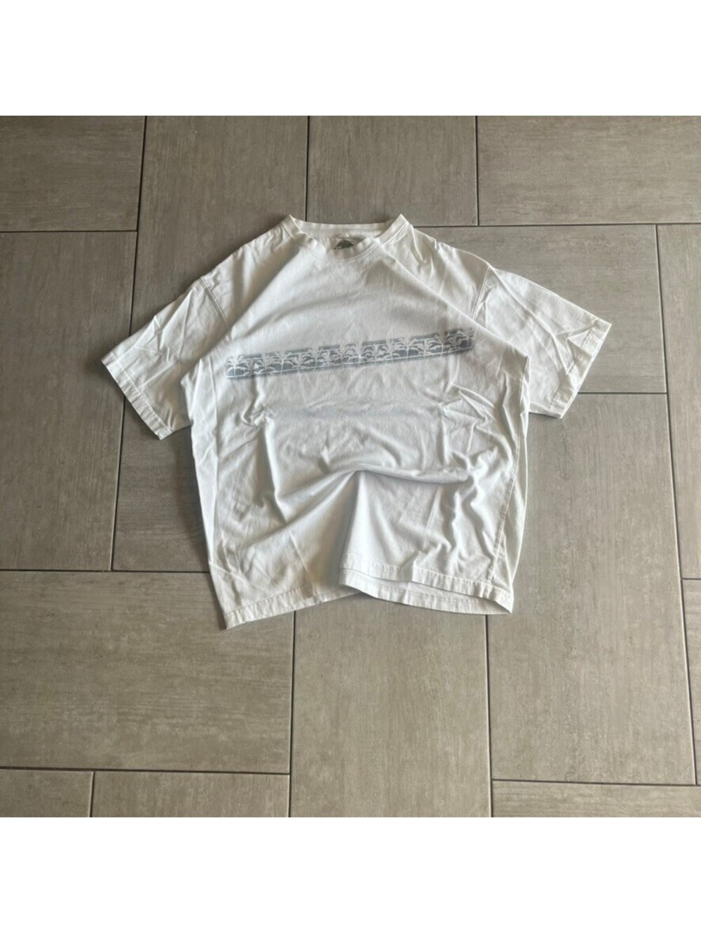 Newport Blue White Graphic Logo Cotton T-Shirt XL Casual